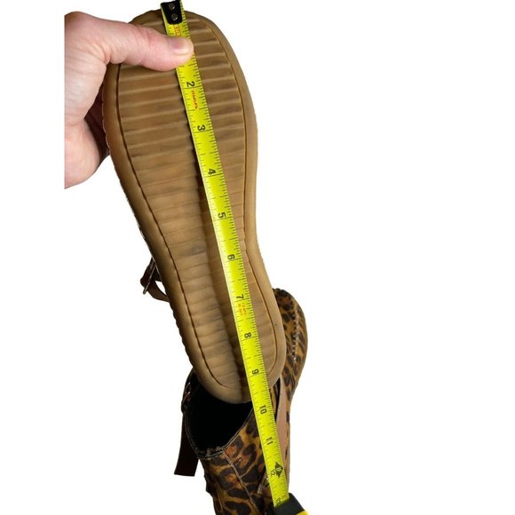 Womens Brown Leopard Buckle Moccasin 7.5 Boot‎ Flat Heel Boutique - Picture 4 of 5